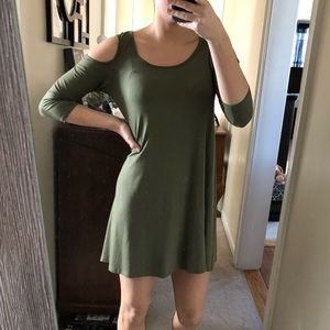 Forest green midi T-shirt dress 👗